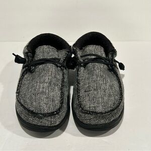 Hey Dude Men's Wally Stretch Shoes, Gray and Black, Size 8, Comfort